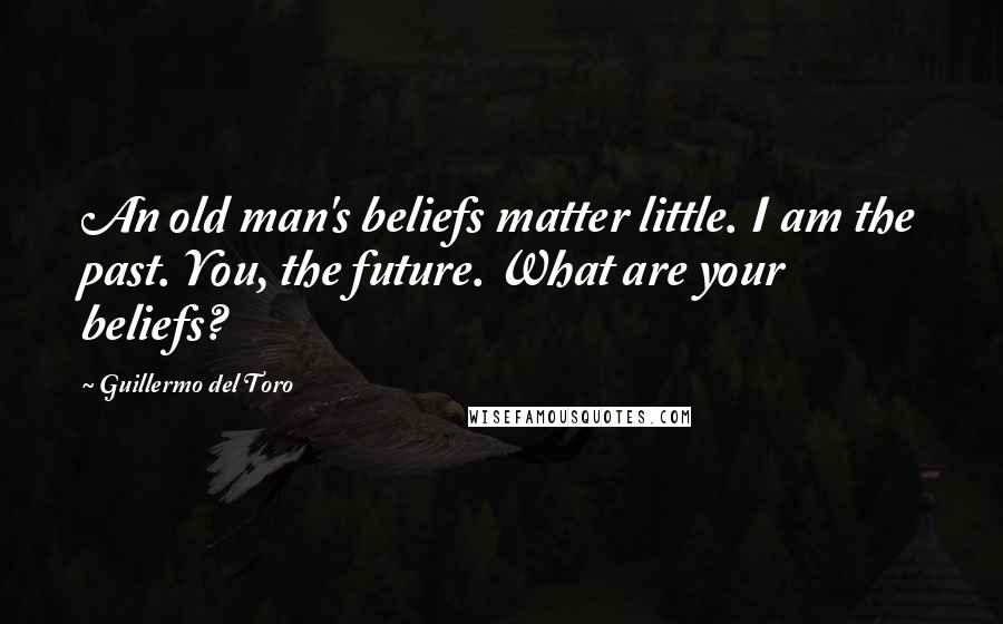 Guillermo Del Toro Quotes: An old man's beliefs matter little. I am the past. You, the future. What are your beliefs?