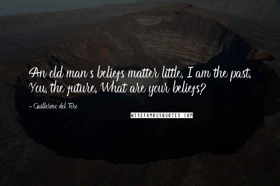 Guillermo Del Toro Quotes: An old man's beliefs matter little. I am the past. You, the future. What are your beliefs?