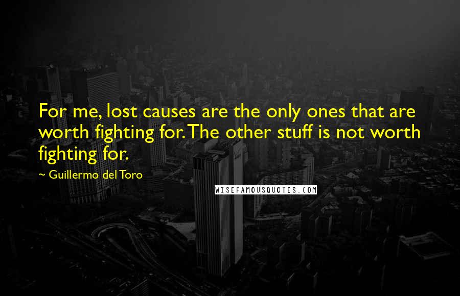 Guillermo Del Toro Quotes: For me, lost causes are the only ones that are worth fighting for. The other stuff is not worth fighting for.
