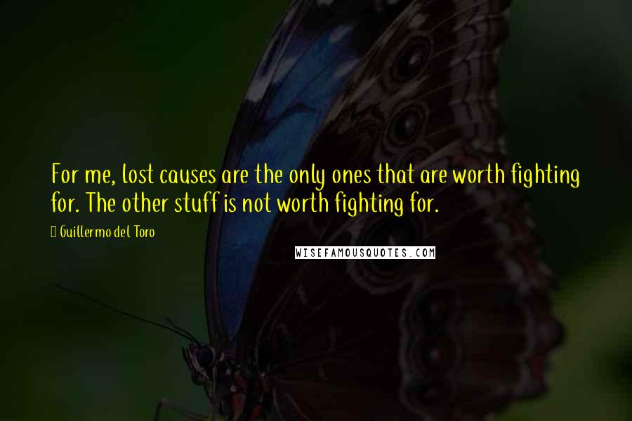 Guillermo Del Toro Quotes: For me, lost causes are the only ones that are worth fighting for. The other stuff is not worth fighting for.