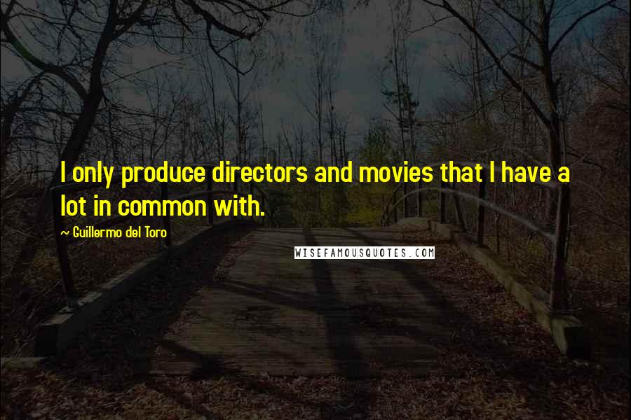 Guillermo Del Toro Quotes: I only produce directors and movies that I have a lot in common with.