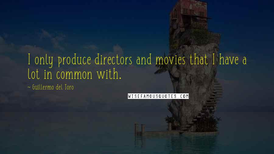 Guillermo Del Toro Quotes: I only produce directors and movies that I have a lot in common with.