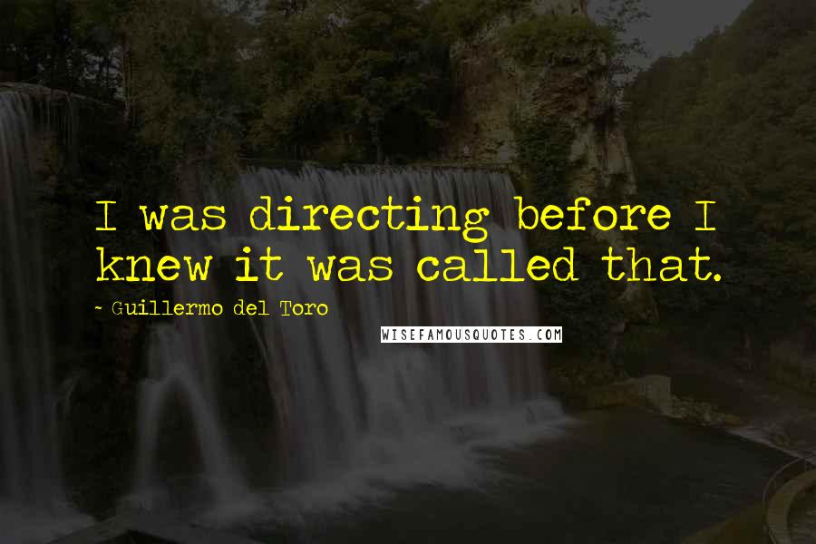Guillermo Del Toro Quotes: I was directing before I knew it was called that.
