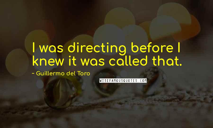 Guillermo Del Toro Quotes: I was directing before I knew it was called that.