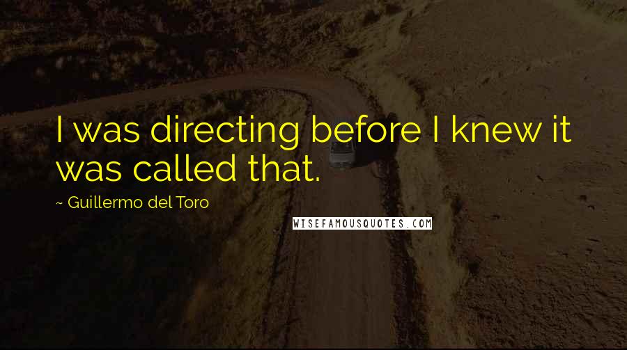 Guillermo Del Toro Quotes: I was directing before I knew it was called that.