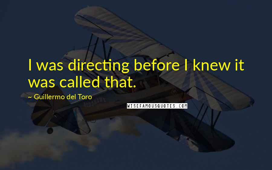 Guillermo Del Toro Quotes: I was directing before I knew it was called that.