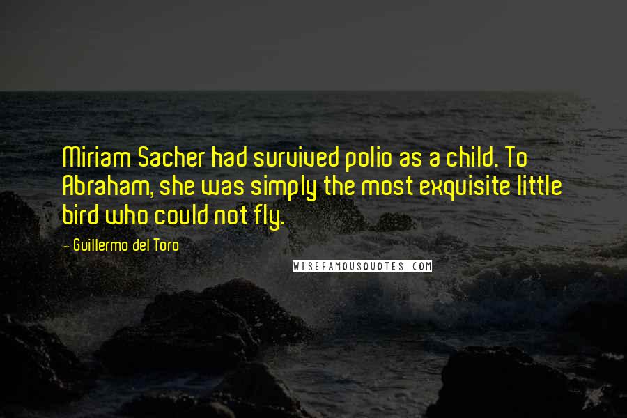 Guillermo Del Toro Quotes: Miriam Sacher had survived polio as a child. To Abraham, she was simply the most exquisite little bird who could not fly.