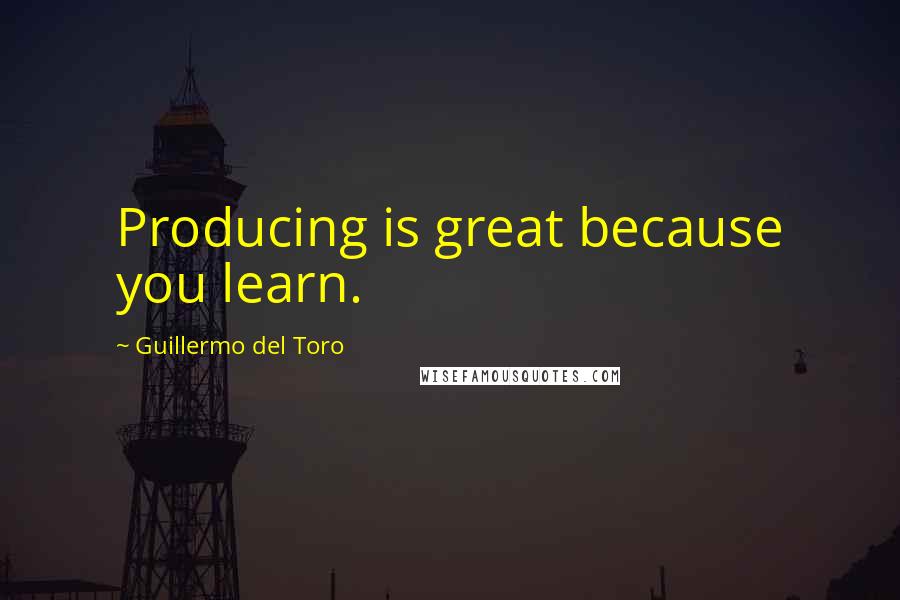 Guillermo Del Toro Quotes: Producing is great because you learn.