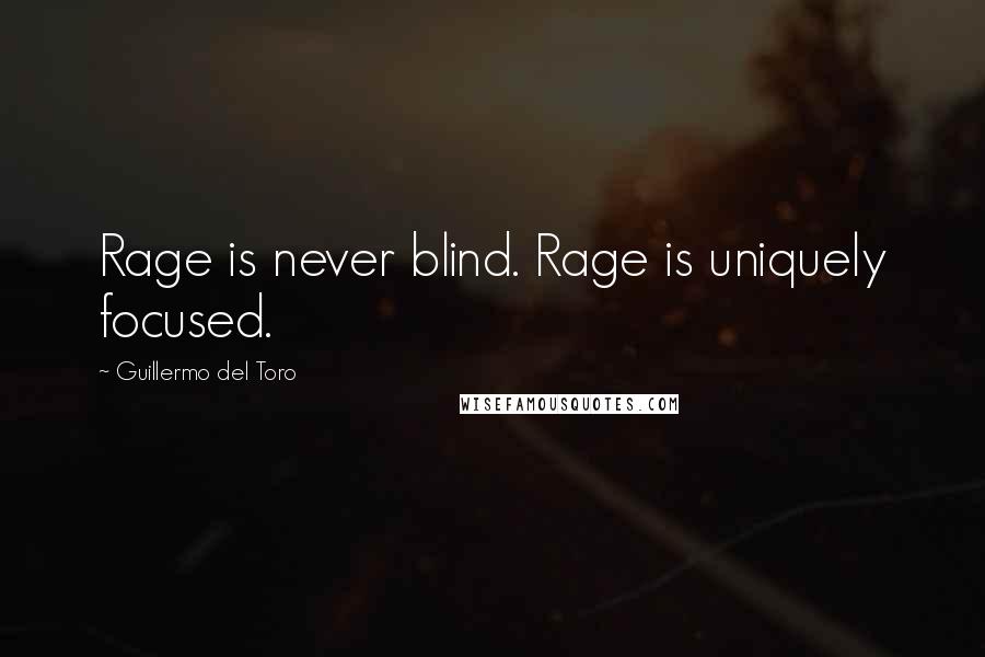 Guillermo Del Toro Quotes: Rage is never blind. Rage is uniquely focused.