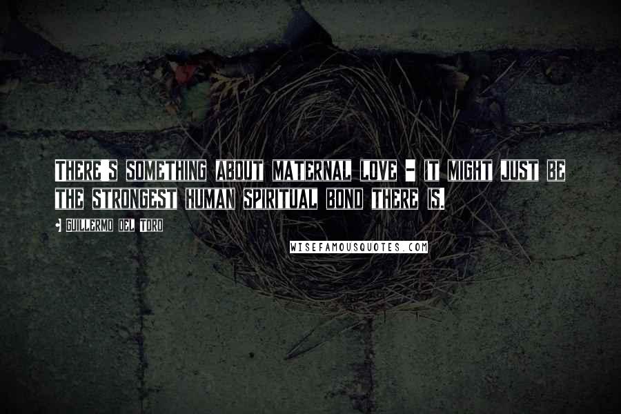 Guillermo Del Toro Quotes: There's something about maternal love - it might just be the strongest human spiritual bond there is.