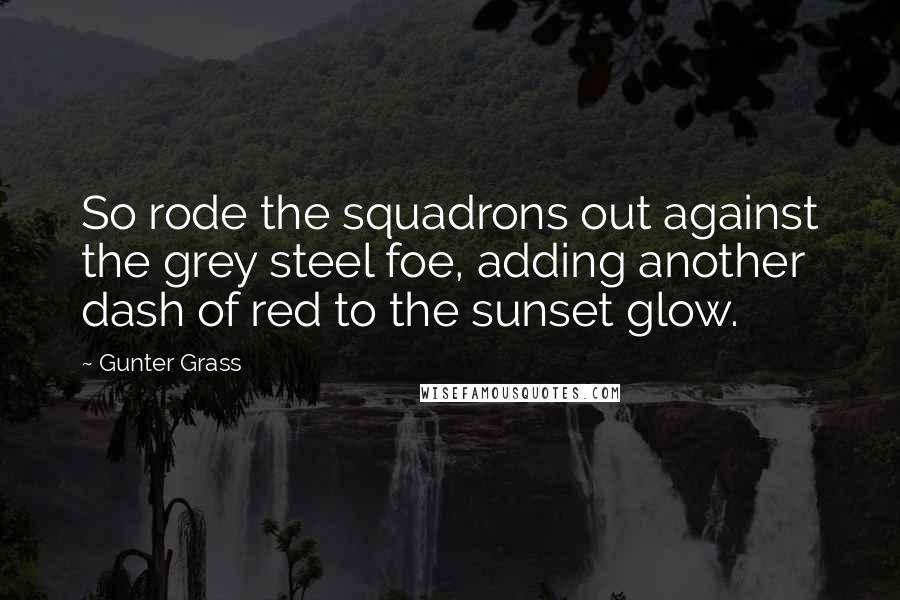 Gunter Grass Quotes: So rode the squadrons out against the grey steel foe, adding another dash of red to the sunset glow.
