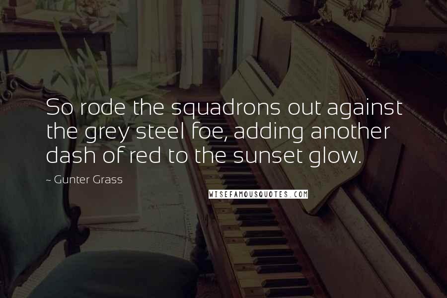 Gunter Grass Quotes: So rode the squadrons out against the grey steel foe, adding another dash of red to the sunset glow.
