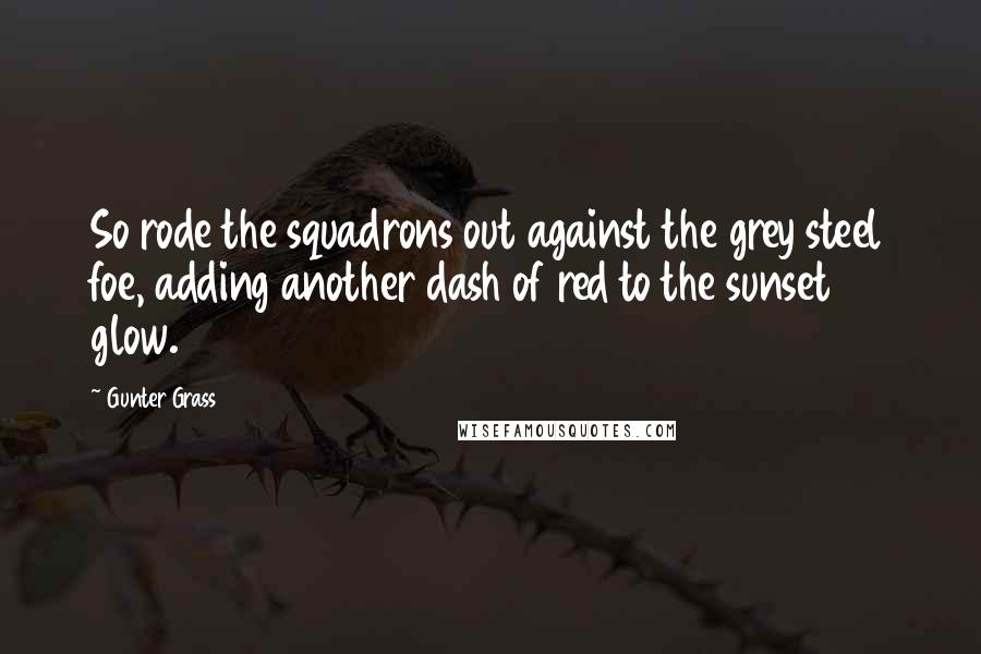 Gunter Grass Quotes: So rode the squadrons out against the grey steel foe, adding another dash of red to the sunset glow.