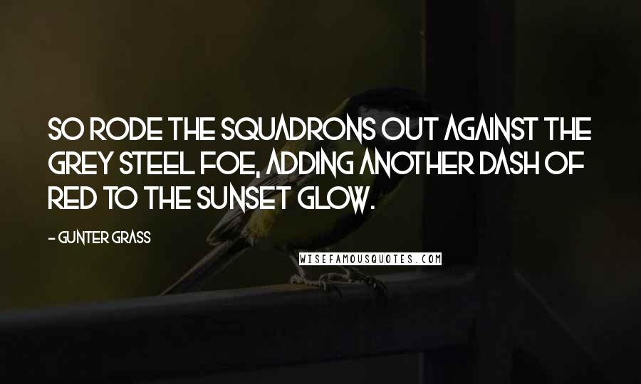 Gunter Grass Quotes: So rode the squadrons out against the grey steel foe, adding another dash of red to the sunset glow.