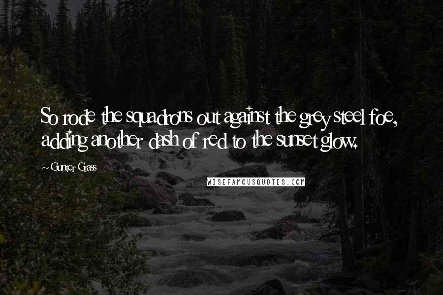 Gunter Grass Quotes: So rode the squadrons out against the grey steel foe, adding another dash of red to the sunset glow.