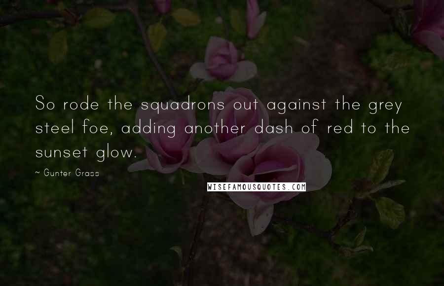 Gunter Grass Quotes: So rode the squadrons out against the grey steel foe, adding another dash of red to the sunset glow.