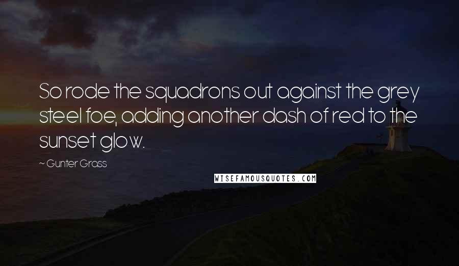 Gunter Grass Quotes: So rode the squadrons out against the grey steel foe, adding another dash of red to the sunset glow.