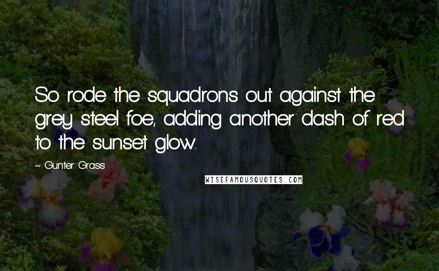 Gunter Grass Quotes: So rode the squadrons out against the grey steel foe, adding another dash of red to the sunset glow.