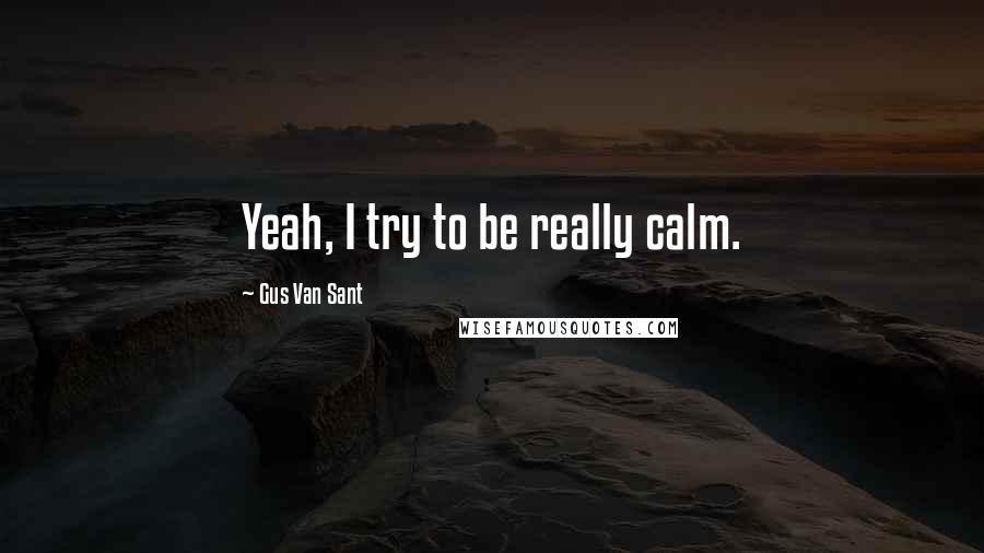 Gus Van Sant Quotes: Yeah, I try to be really calm.