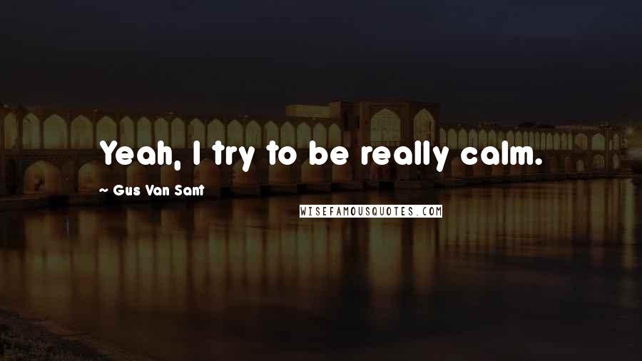 Gus Van Sant Quotes: Yeah, I try to be really calm.