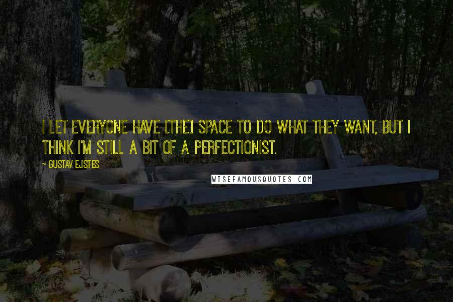 Gustav Ejstes Quotes: I let everyone have [the] space to do what they want, but I think I'm still a bit of a perfectionist.