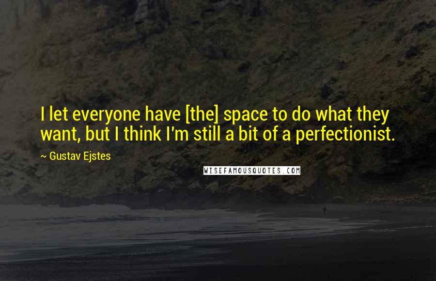 Gustav Ejstes Quotes: I let everyone have [the] space to do what they want, but I think I'm still a bit of a perfectionist.