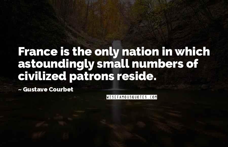 Gustave Courbet Quotes: France is the only nation in which astoundingly small numbers of civilized patrons reside.