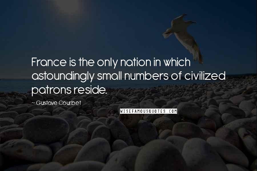 Gustave Courbet Quotes: France is the only nation in which astoundingly small numbers of civilized patrons reside.