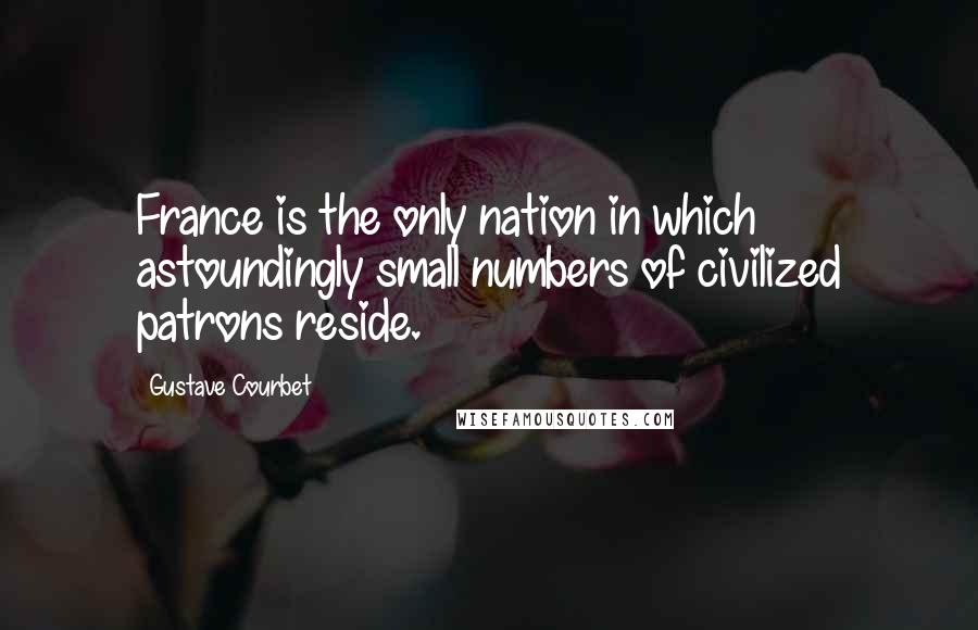 Gustave Courbet Quotes: France is the only nation in which astoundingly small numbers of civilized patrons reside.