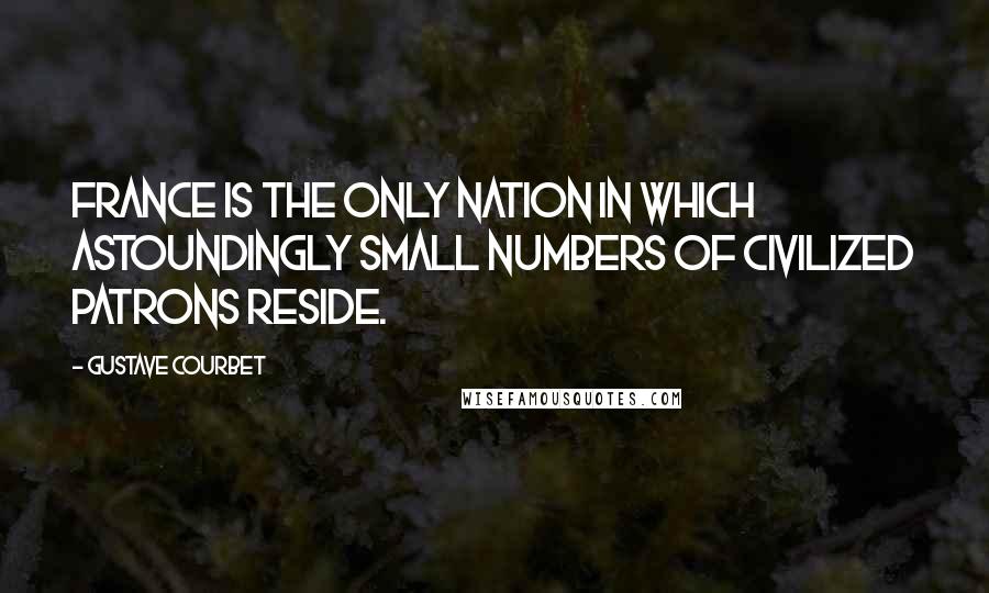 Gustave Courbet Quotes: France is the only nation in which astoundingly small numbers of civilized patrons reside.