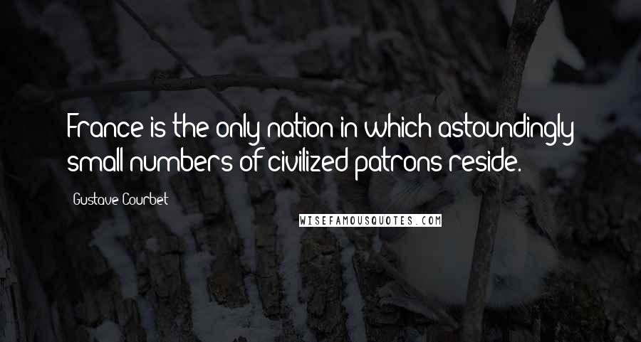 Gustave Courbet Quotes: France is the only nation in which astoundingly small numbers of civilized patrons reside.