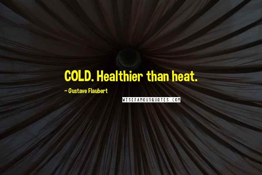 Gustave Flaubert Quotes: COLD. Healthier than heat.