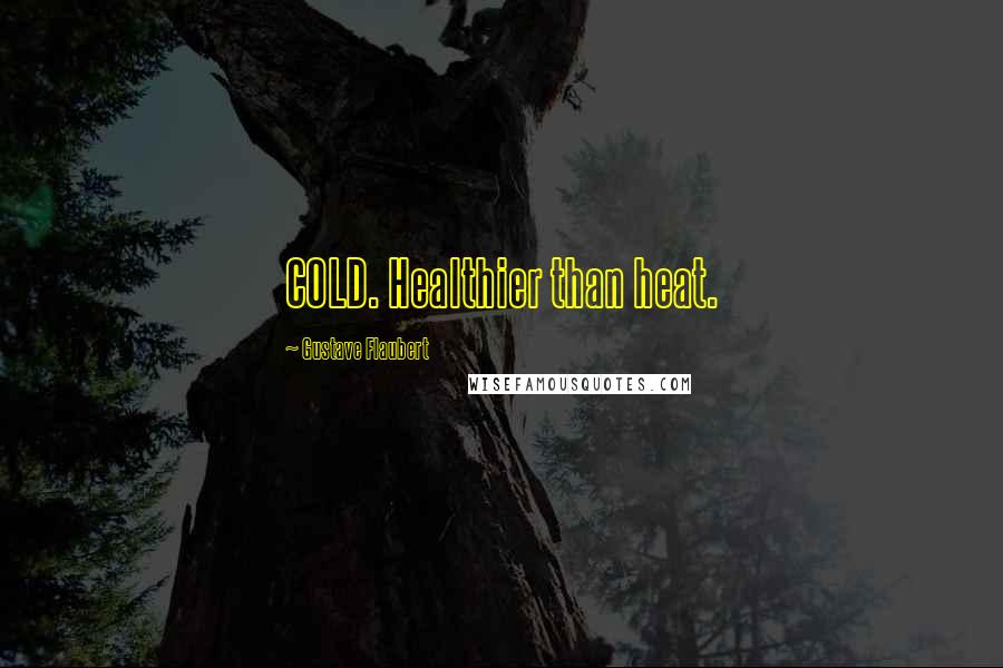 Gustave Flaubert Quotes: COLD. Healthier than heat.