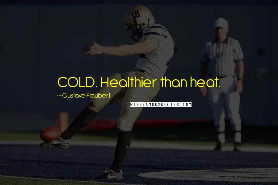 Gustave Flaubert Quotes: COLD. Healthier than heat.