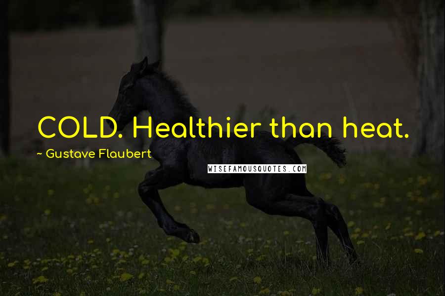 Gustave Flaubert Quotes: COLD. Healthier than heat.