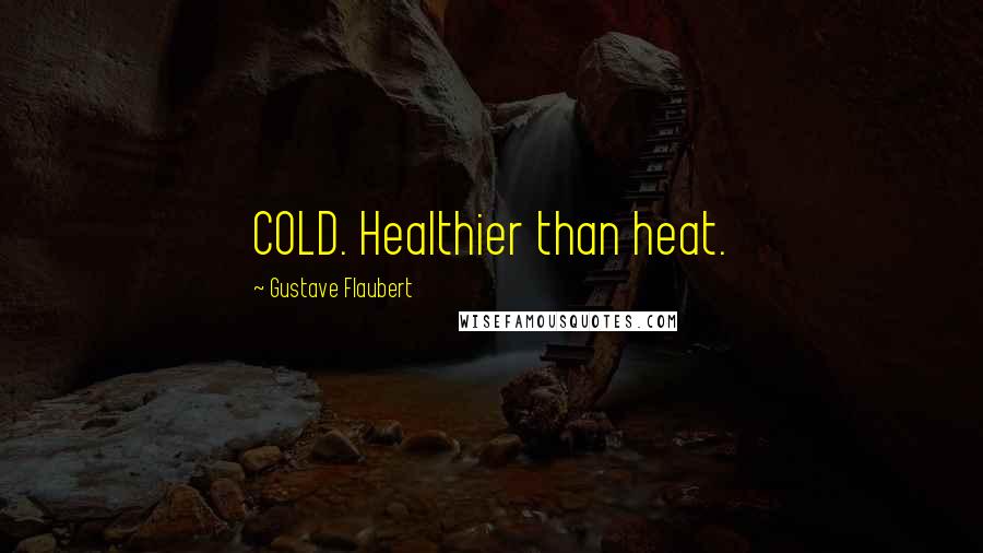 Gustave Flaubert Quotes: COLD. Healthier than heat.