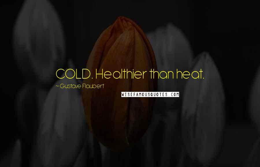 Gustave Flaubert Quotes: COLD. Healthier than heat.