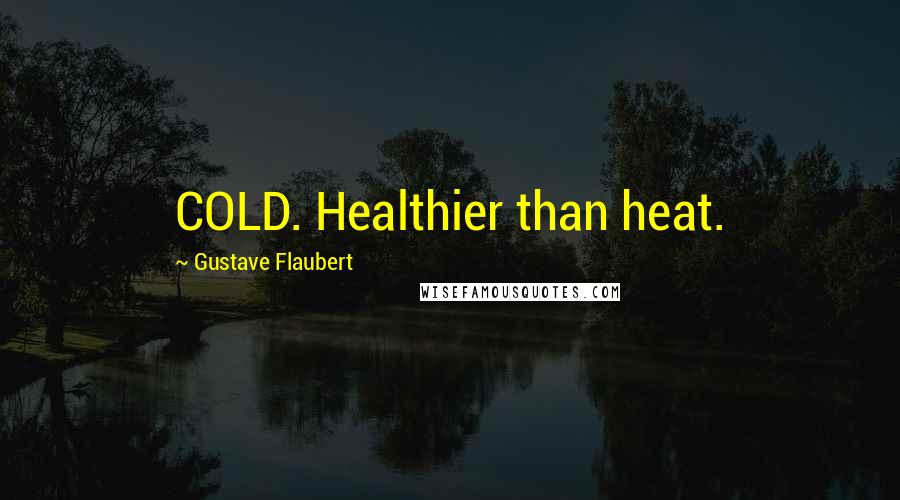 Gustave Flaubert Quotes: COLD. Healthier than heat.