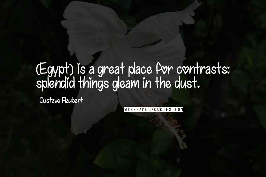 Gustave Flaubert Quotes: (Egypt) is a great place for contrasts: splendid things gleam in the dust.