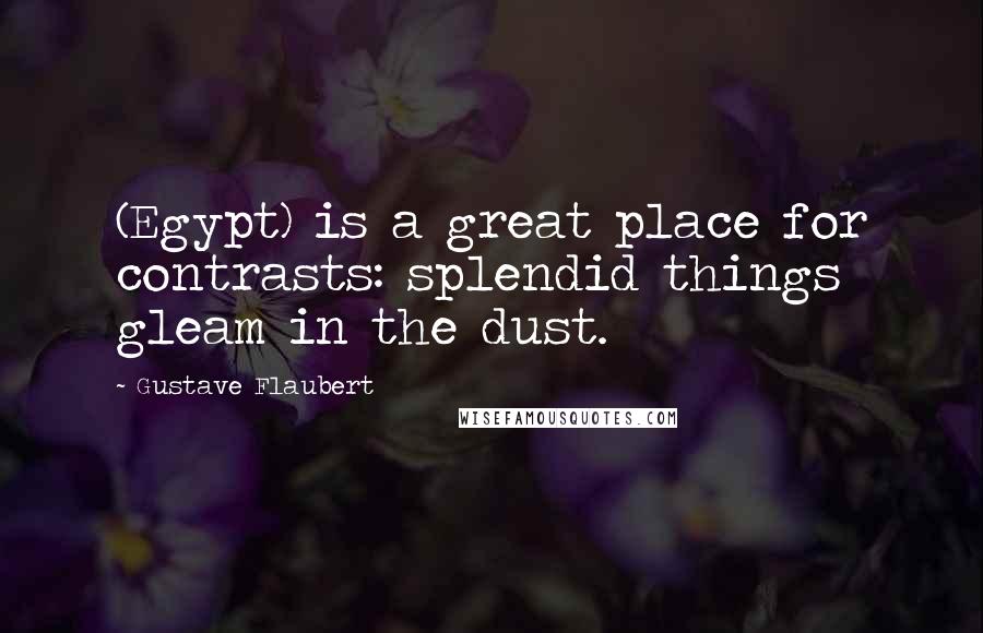 Gustave Flaubert Quotes: (Egypt) is a great place for contrasts: splendid things gleam in the dust.