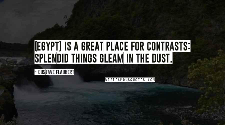 Gustave Flaubert Quotes: (Egypt) is a great place for contrasts: splendid things gleam in the dust.