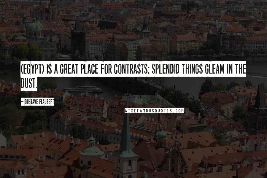 Gustave Flaubert Quotes: (Egypt) is a great place for contrasts: splendid things gleam in the dust.