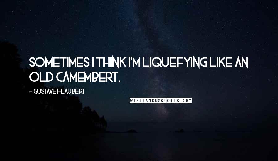 Gustave Flaubert Quotes: Sometimes I think I'm liquefying like an old Camembert.
