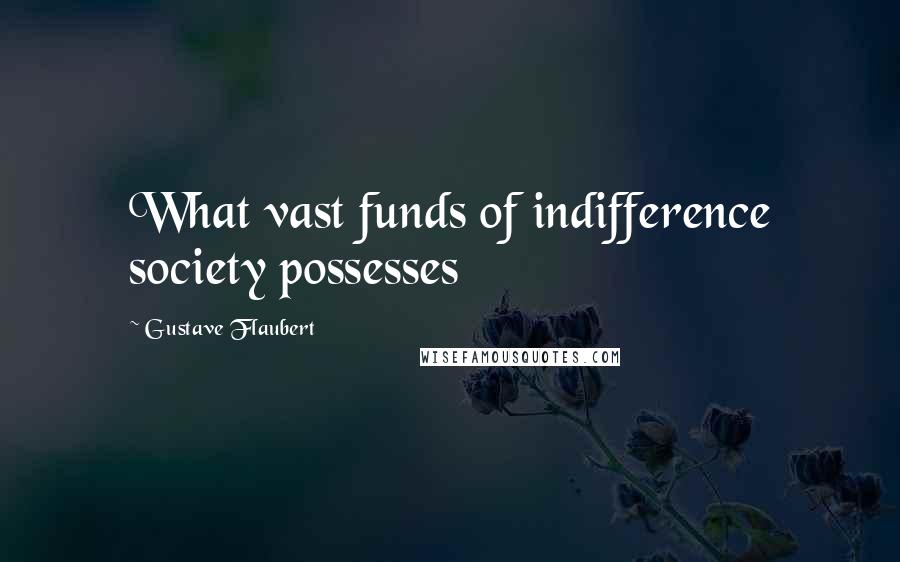 Gustave Flaubert Quotes: What vast funds of indifference society possesses