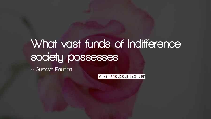 Gustave Flaubert Quotes: What vast funds of indifference society possesses