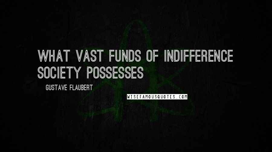 Gustave Flaubert Quotes: What vast funds of indifference society possesses