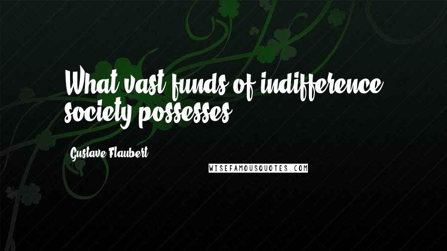 Gustave Flaubert Quotes: What vast funds of indifference society possesses