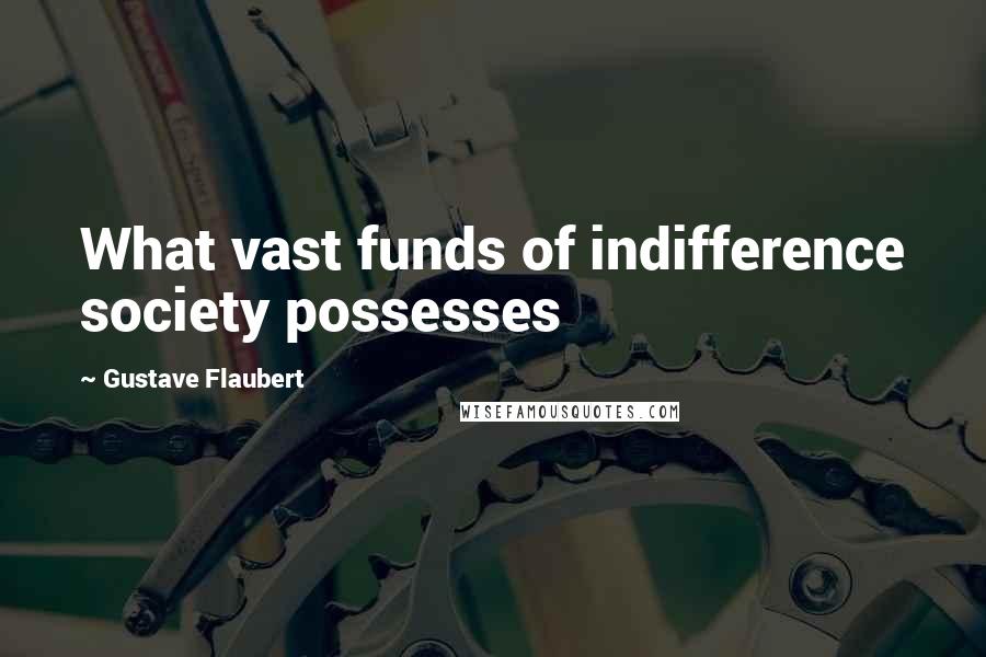 Gustave Flaubert Quotes: What vast funds of indifference society possesses