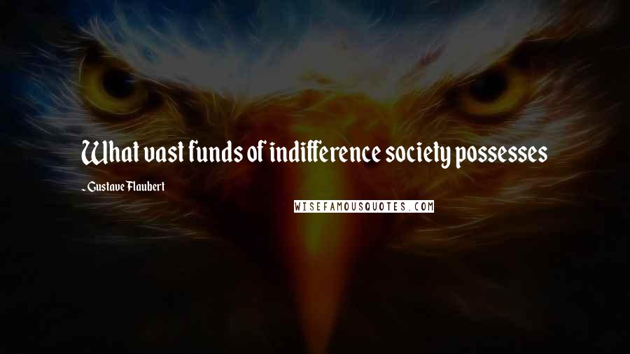 Gustave Flaubert Quotes: What vast funds of indifference society possesses
