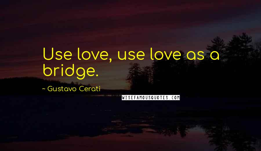 Gustavo Cerati Quotes: Use love, use love as a bridge.